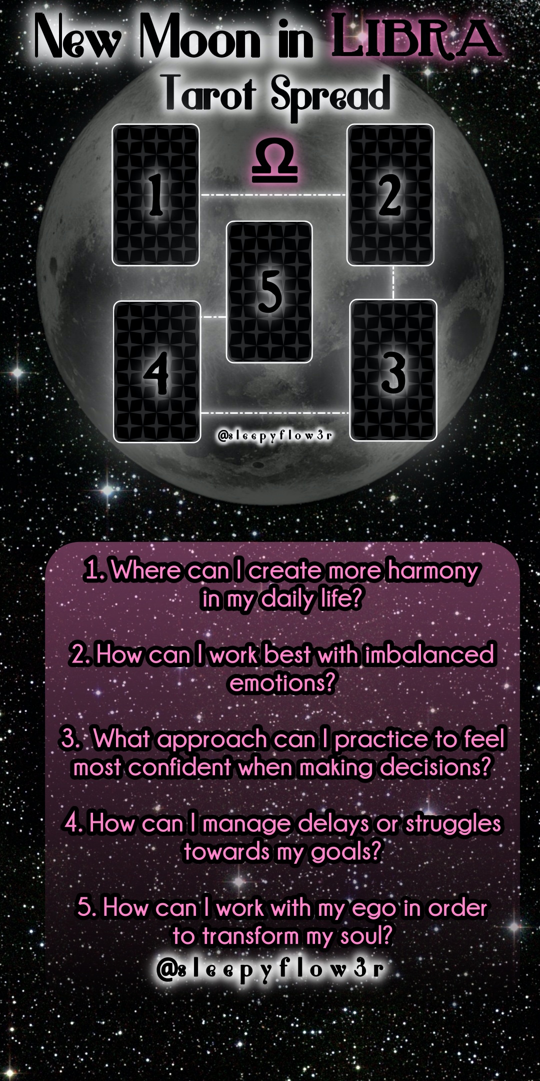 New Moon in Libra Sleepyflow3r Witchaven Tarot Spread